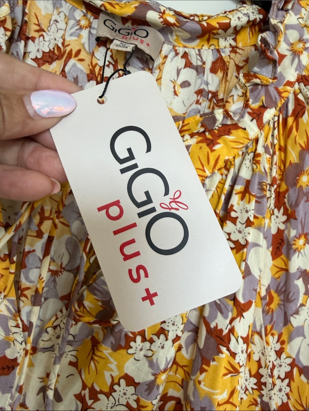 GiGiO Yellow Floral Tie-Neck Midi Dress - Picture 4 of 9